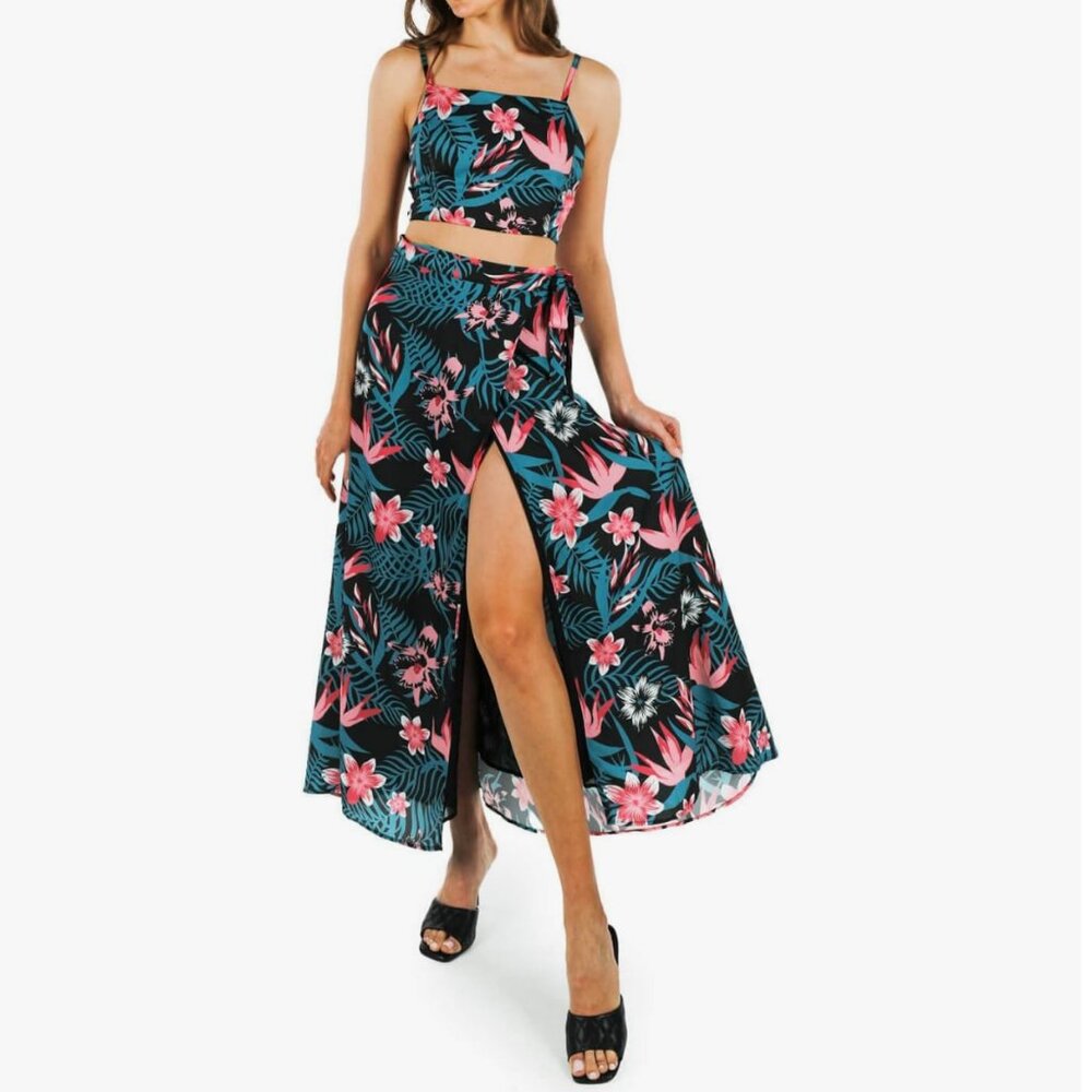 TIPSYELVES DRESS FLUORESCENT FOLIAGE 2-PIECE MAXI Dress